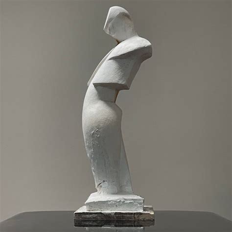 Vintage Modernist Abstract Figurative Plaster Sculpture By Tony Trezza