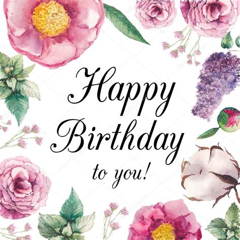 Best collection of happy we are providing amazing creamy and designed card for making happy birthday card with name. Watercolor floral Happy birthday card ⬇ Vector Image by ...