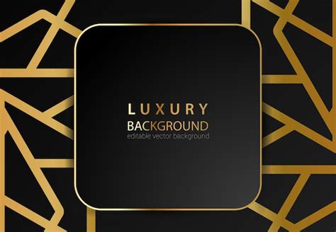 Premium Vector Black Luxury Background With Golden Line Elements