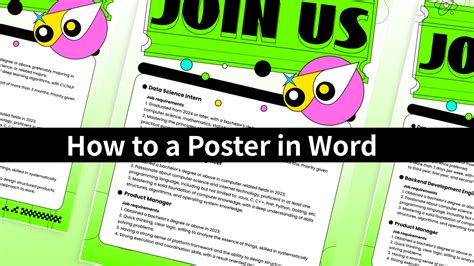 How To A Poster In Word With Templates Updf