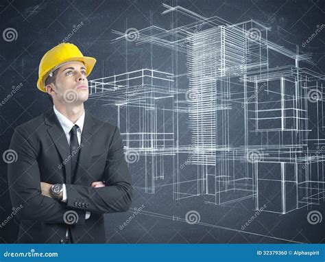 Architect And Project Of Modern Buildings Stock Photo Image Of