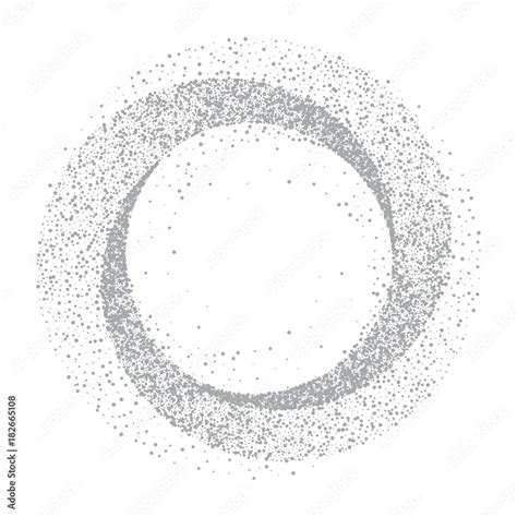 Vector Silver Glitter Circle Abstract Background Silver Sparkles On