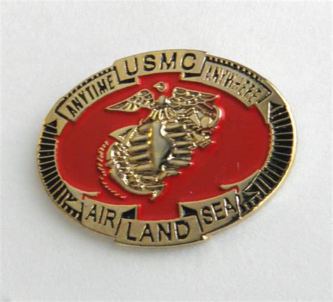 Marines Usmc Marine Corps Anywhere Anytime Air Sea Land Lapel Pin Badge