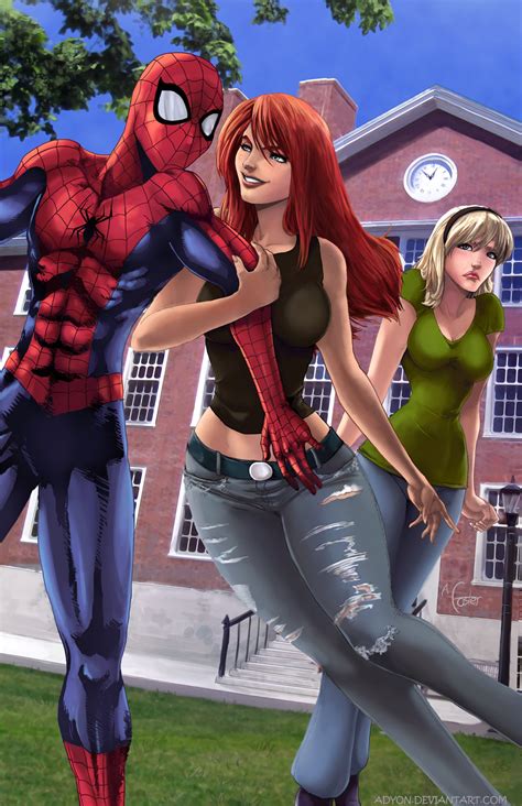 mary jane and gwen by adyon on deviantart