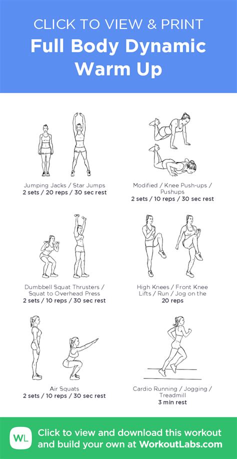 Full Body Dynamic Warm Up Click To View And Print This Illustrated