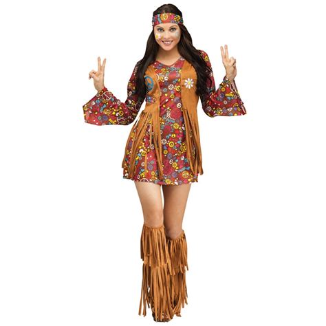 Womens Peace Love Hippie Costume American Native Costumes 70s Retro