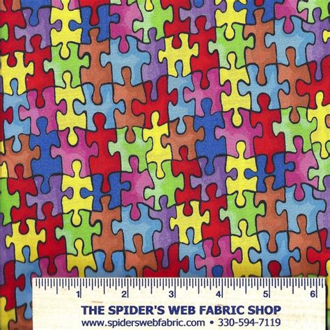 Puzzle Fabric Jigsaw Puzzle Autism Awareness Baum Etsy