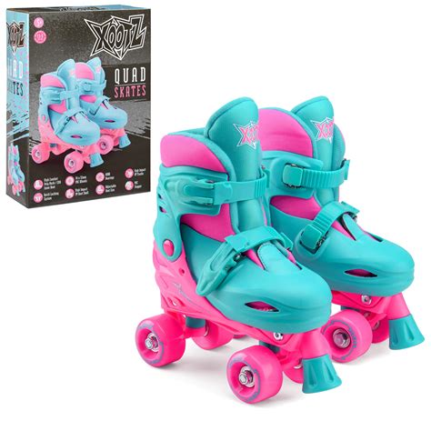 Xootz Kids Quad Skates Beginner Adjustable Roller Skates Girls Pink
