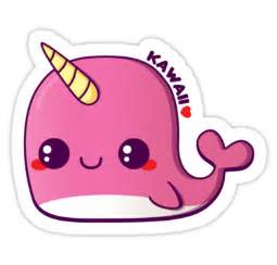 Kawaii Pink Narwhal" Stickers by pai thagoras Redbubble