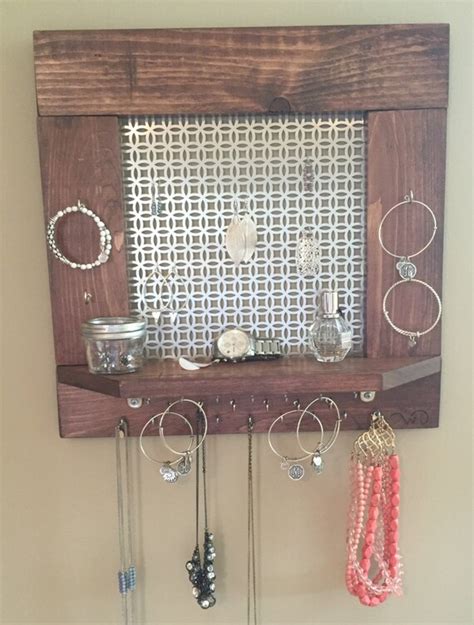 Items Similar To Wall Mounted Jewelry Case Rustic Jewelry Display