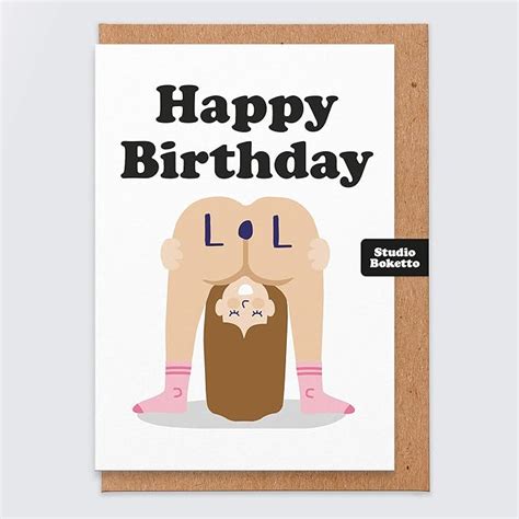 Birthday Card Rude Birthday Card Funny Naked Joke Birthday Card Adult Birthday Card