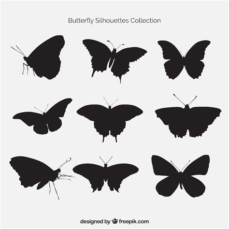 Free Vector Pack Of Butterflies Silhouettes