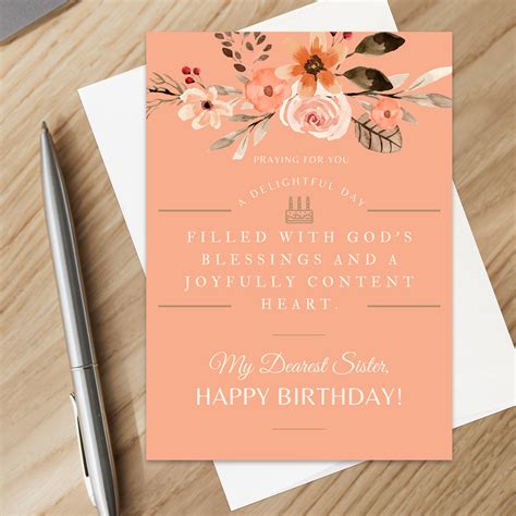 Christian Sister Birthday Card For Sister Card Christian Etsy