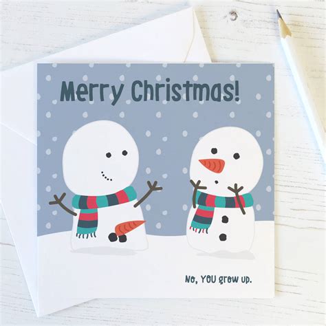 Naughty Snowman Rude Christmas Card By Wink Design