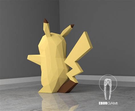Papercraft Diy Pikachu Pokemon Papercraft Paper Model Art Etsy