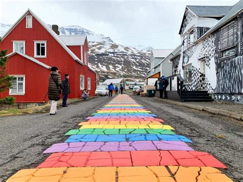 The Rainbow Road In Seyðisfjörður Iceland