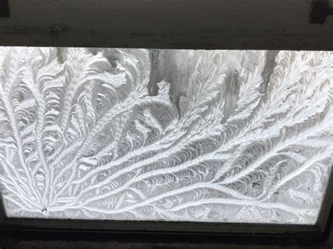 Frost Patterns On My Window Emanate From An Imperfection On The Glass
