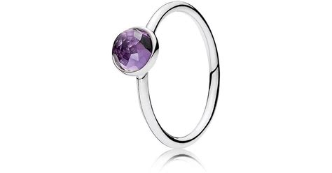 Lyst Pandora February Droplet Ring In Purple