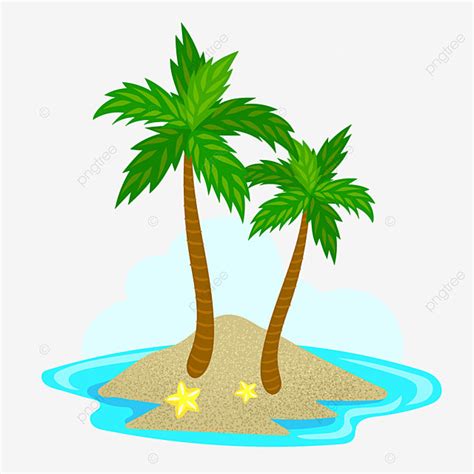 Tropical Island Clipart Vector Tropical Island With Palm Trees Island