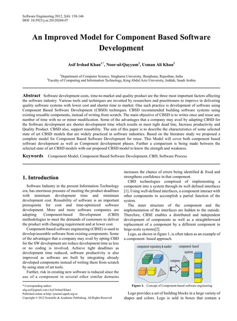 Pdf An Improved Model For Component Based Software Development