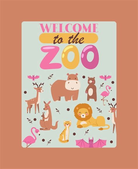 Premium Vector Zoo Animals Poster