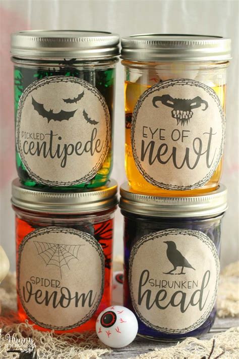 Spooky Halloween Jars With Free Printable Labels Home And Garden