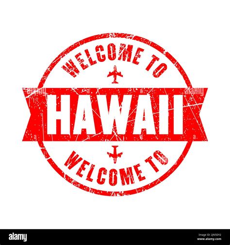 Welcome To Hawaii Red Stamp Isolated Background Stock Vector Image