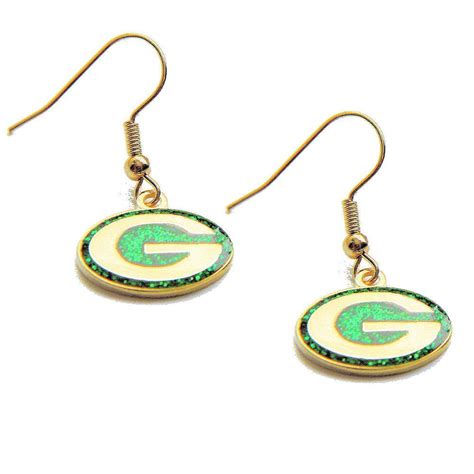 Green Bay Packers Glitter Logo Dangle Earrings Dangle Earrings