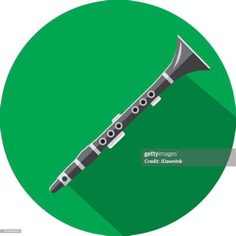 Musical Instrument Clarinet Flat Design Themed Icon Set With Shadow