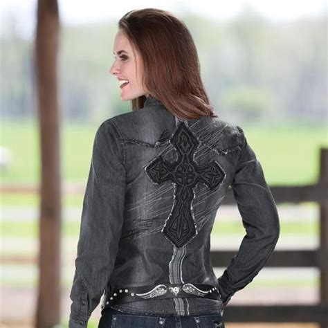 Rock And Roll Cowgirl Denim Diva Blouse Country Fashion Ladies Western Tops Cowgirl Style