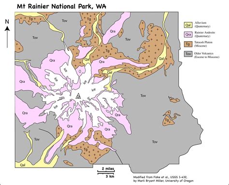 Geologic Map Of Mt Rainier National Park Montana