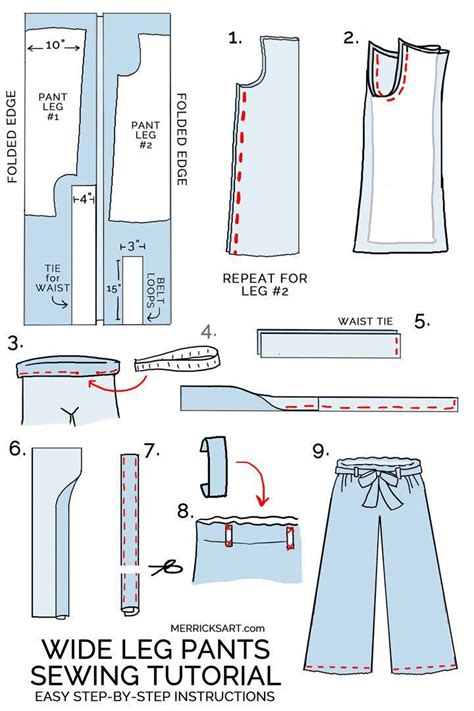How To Sew Wide Leg Linen Pants Sewing Sewing Pants Sewing For