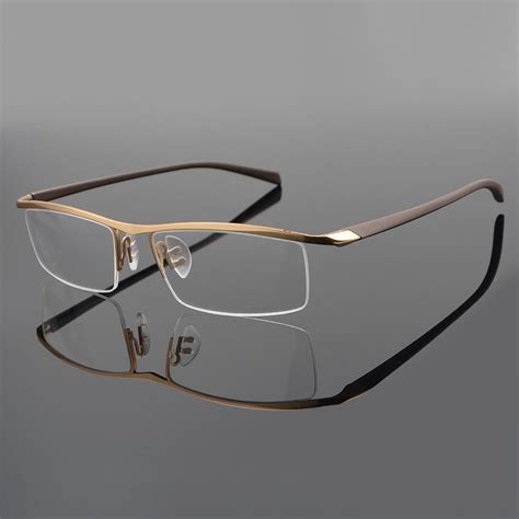 Titanium Half Rimless Eyeglass Frame Men Spectacles