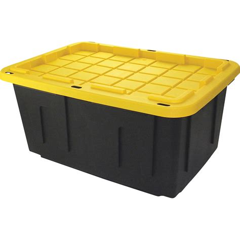 Tough Box 27 Gallon Storage Tote With Lid — 31in L X 21in W X 14 55in H Model 27gblkyw