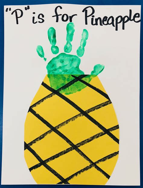 P—pineapple Handprint P Is For Pineapple Pineapple Projects