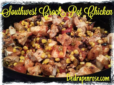 Top with the beans, corn, tomatoes, cream of chicken soup, milk, paprika, taco seasoning and pepper. Deidra Penrose: Crock pot Southwest Chicken