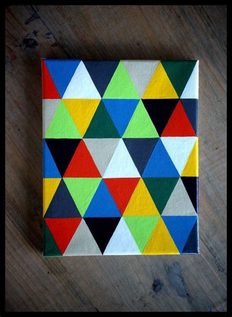 Colorful Geometric Painting 8 X 10 Acrylic On Canvas Geometric