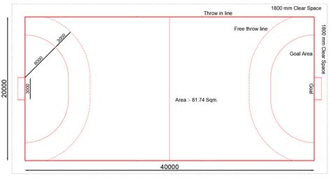 Handball Court Dimensions Size And Free Dwg Layakarchitect