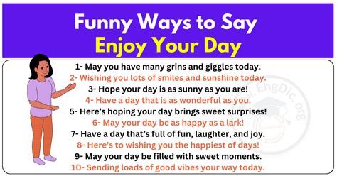 Funny Ways To Say Enjoy Your Day EngDic