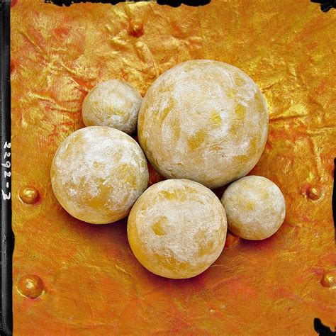 Paper Mache Accent Balls Set Of Five Decorative White And Gold Spheres