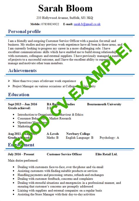 Good Cv Examples And Templates For 100 Jobs Çok Bilenler