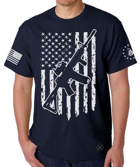 Ar 15 American Flag T Shirt Back Alley Wear