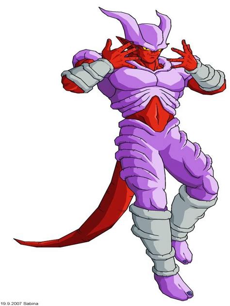 In this form, baby janemba has blue eyes, yellow and big shoulders which resembling part of an armor and some details in his legs, arms and horns. Super Janemba | Dbz characters, Dragon ball gt, Dragon ball z