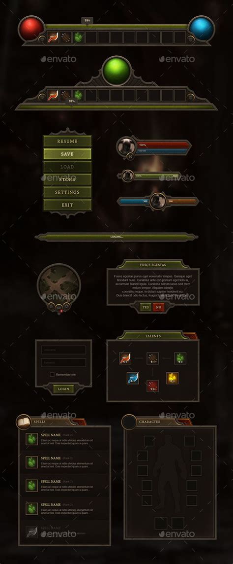A game which contains arcanoids mechanics and some features of turn based rpg/fighting. RPG & MMO User Interface The pack includes more than 25 ...