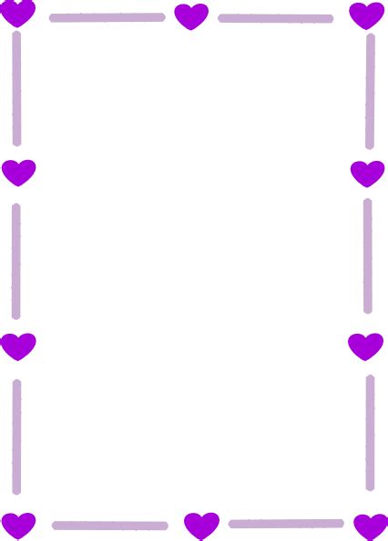 Purple Borders And Frames Silver Purple Heart Border Clip Art Wikiclipart