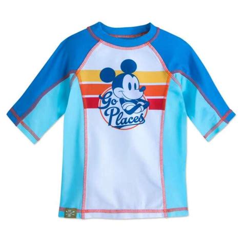 Disney Store Mickey Mouse Rash Guard Swim Shirt Boy Size 56 78 Ebay