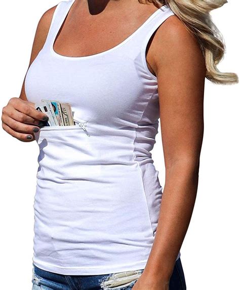 Unisex Tank Top With Hidden Zipper Pockets 100 Pickpocket Proof Holiday Tour