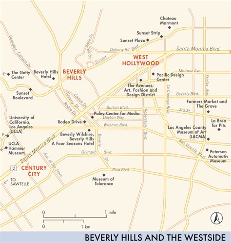 Map Of Beverly Hills West Hollywood And The Westside Beverly Hills