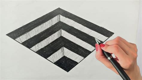 How To Draw 3d Steps In A Hole 3d Trick Art On Paper Optical