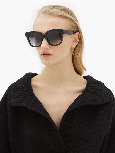 Gradient Lenses Square Acetate Sunglasses Celine Eyewear Matchesfashion Us Black Sunglasses